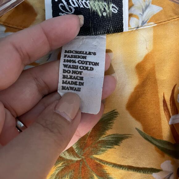 Local Paradise Floral Hawaiian Shirt Mens Size XL Yellow Button Up Vacation - Picture 7 of 7